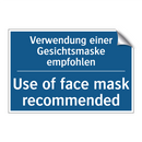 Verwendung einer Gesichtsmaske /.../ - Use of face mask recommended