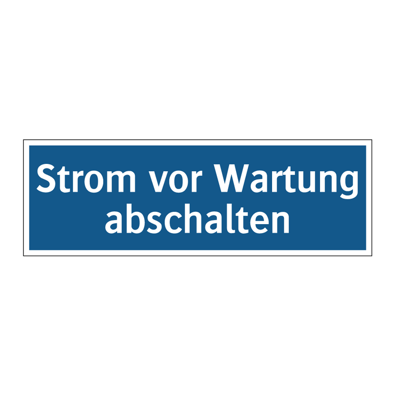 Strom vor Wartung abschalten