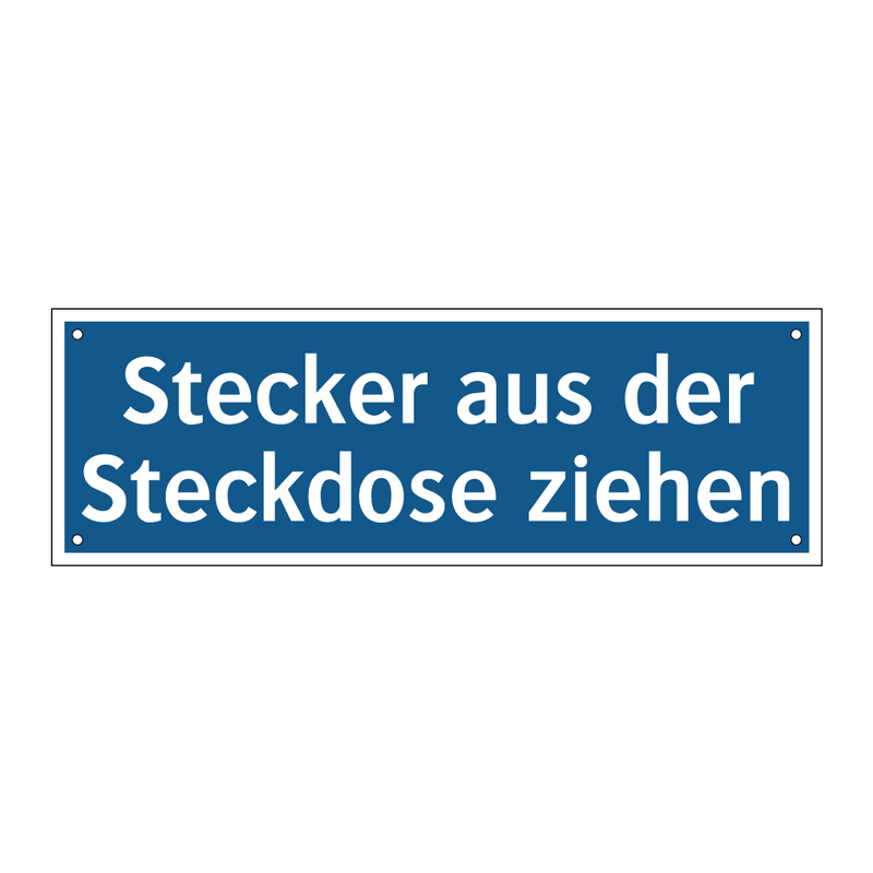 Stecker aus der Steckdose ziehen