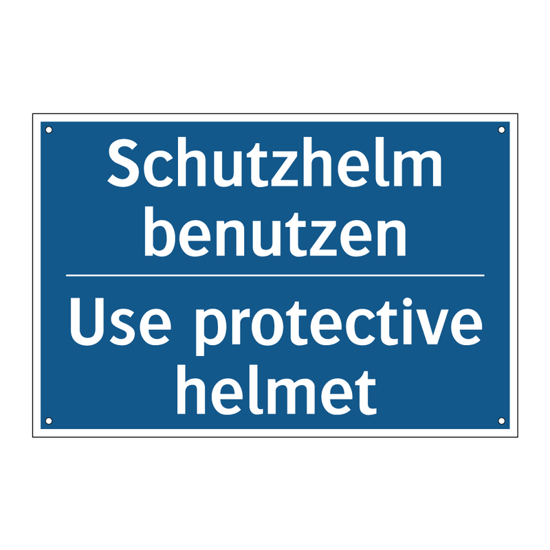 Schutzhelm benutzen - Use protective helmet