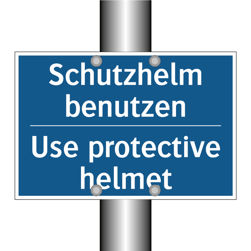 Schutzhelm benutzen - Use protective helmet