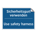 Sicherheitsgurt verwenden - Use safety harness