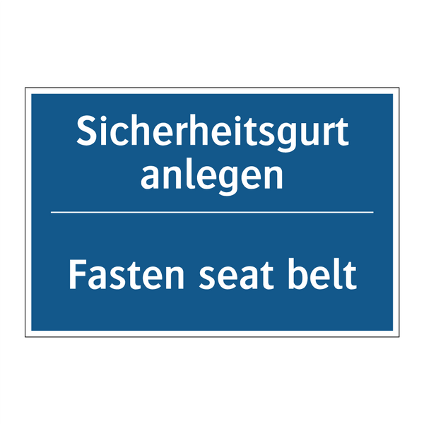 Sicherheitsgurt anlegen - Fasten seat belt