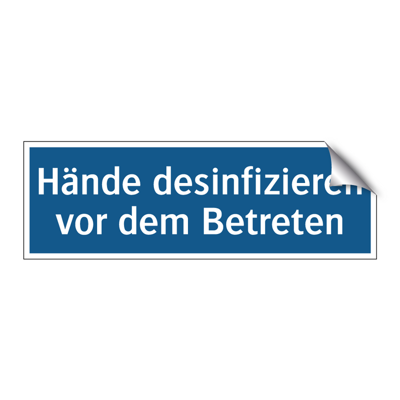 Hände desinfizieren vor dem Betreten