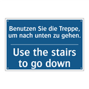 Benutzen Sie die Treppe, um nach /.../ - Use the stairs to go down