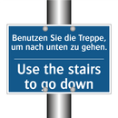 Benutzen Sie die Treppe, um nach /.../ - Use the stairs to go down