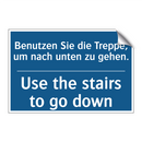 Benutzen Sie die Treppe, um nach /.../ - Use the stairs to go down