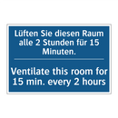 Lüften Sie diesen Raum alle 2 /.../ - Ventilate this room for 15 min. /.../