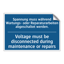 Spannung muss während Wartungs- /.../ - Voltage must be disconnected during /.../