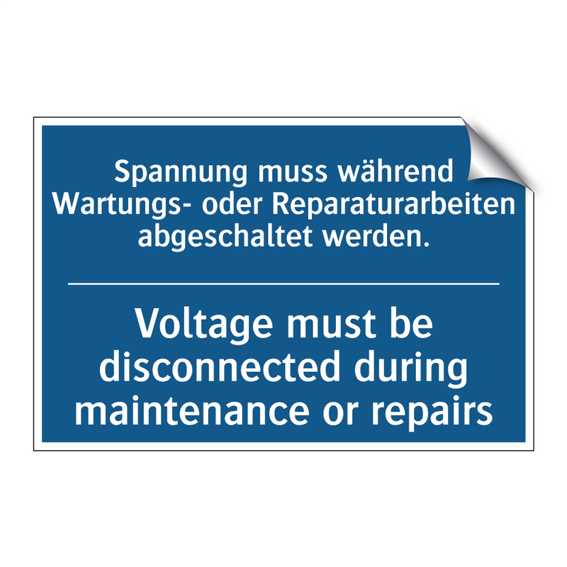 Spannung muss während Wartungs- /.../ - Voltage must be disconnected during /.../