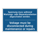Spannung muss während Wartungs- /.../ - Voltage must be disconnected during /.../