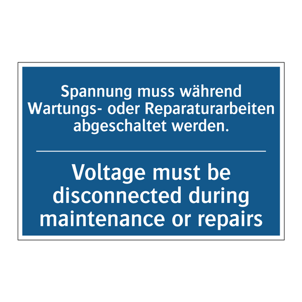 Spannung muss während Wartungs- /.../ - Voltage must be disconnected during /.../
