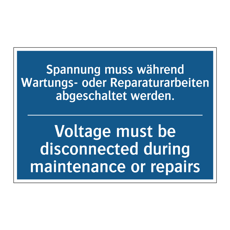 Spannung muss während Wartungs- /.../ - Voltage must be disconnected during /.../