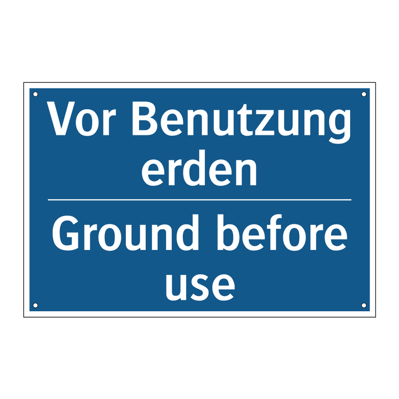 Vor Benutzung erden - Ground before use