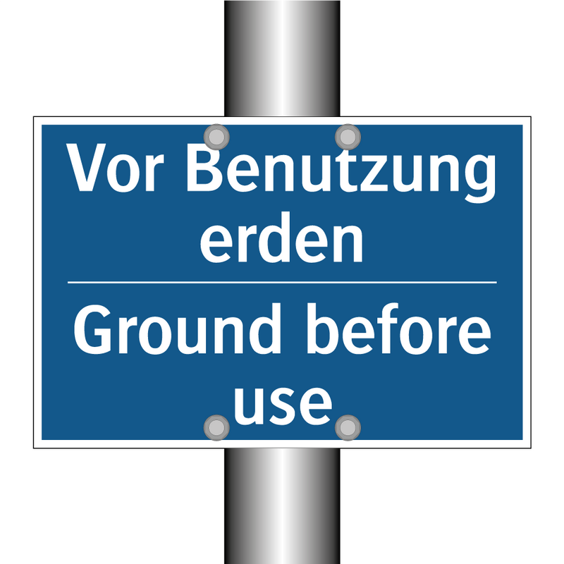 Vor Benutzung erden - Ground before use