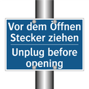 Vor dem Öffnen Stecker ziehen - Unplug before opening
