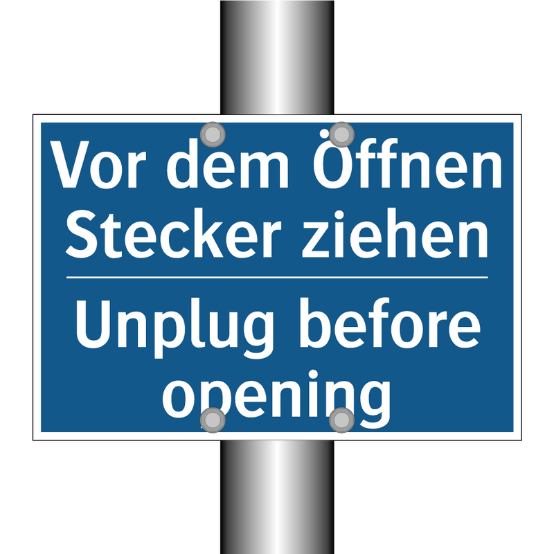 Vor dem Öffnen Stecker ziehen - Unplug before opening