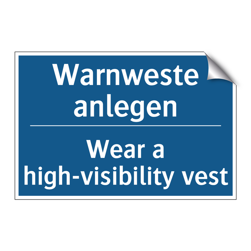 Warnweste anlegen - Wear a high-visibility vest