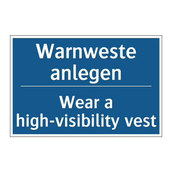 Warnweste anlegen - Wear a high-visibility vest