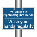 Waschen Sie regelmäßig Ihre Hände/.../ - Wash your hands regularly