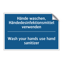Hände waschen, Händedesinfektionsmittel /.../ - Wash your hands use hand sanitizer/.../