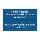Hände waschen, Händedesinfektionsmittel /.../ - Wash your hands use hand sanitizer/.../