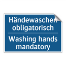 Händewaschen obligatorisch - Washing hands mandatory