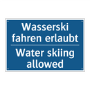 Wasserski fahren erlaubt - Water skiing allowed