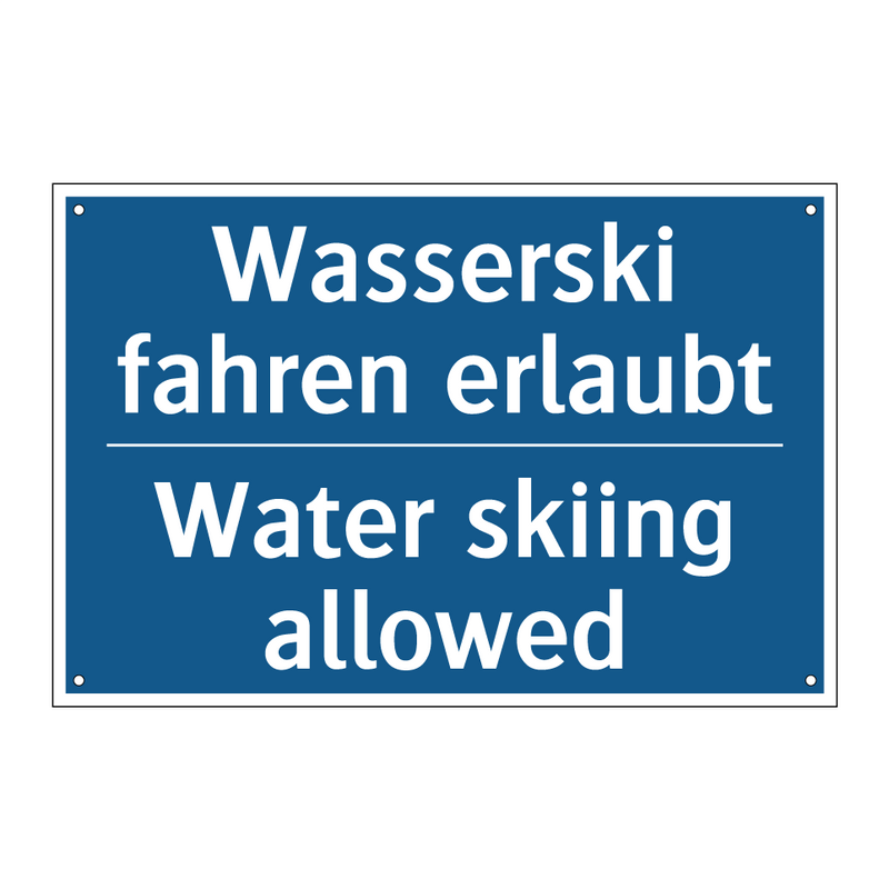 Wasserski fahren erlaubt - Water skiing allowed