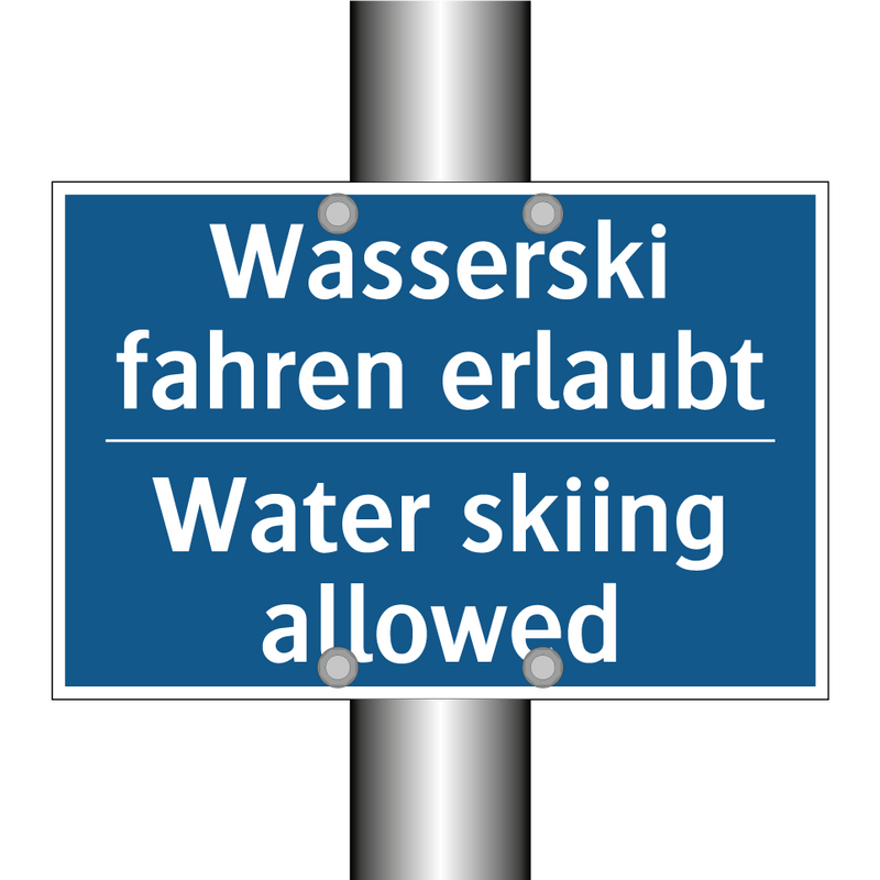 Wasserski fahren erlaubt - Water skiing allowed
