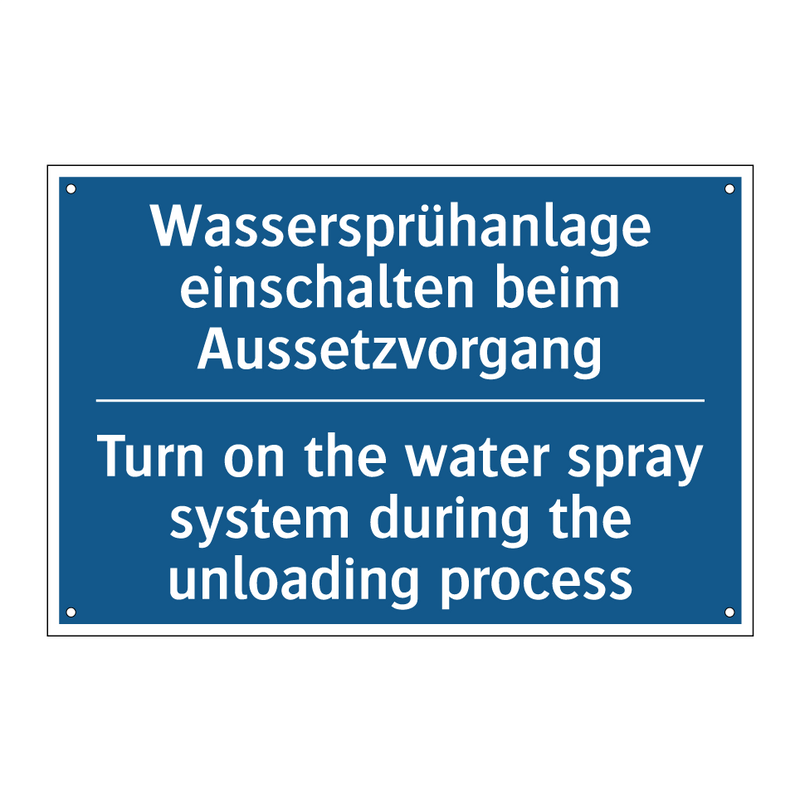 Wassersprühanlage einschalten /.../ - Turn on the water spray system /.../