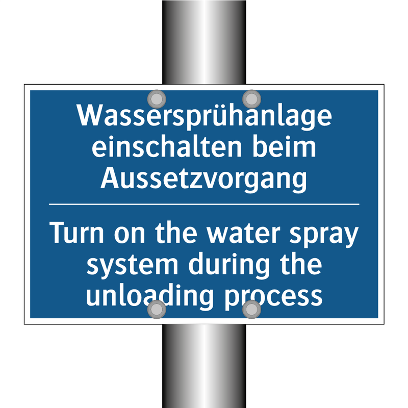 Wassersprühanlage einschalten /.../ - Turn on the water spray system /.../
