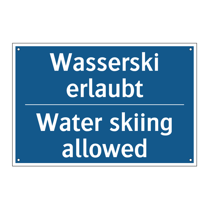 Wasserski erlaubt - Water skiing allowed