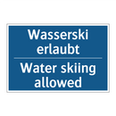 Wasserski erlaubt - Water skiing allowed