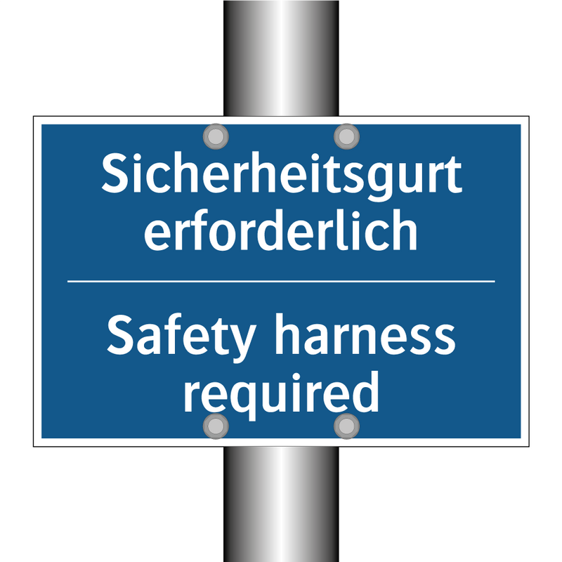 Sicherheitsgurt erforderlich - Safety harness required