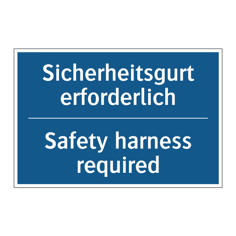 Sicherheitsgurt erforderlich - Safety harness required