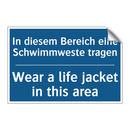 In diesem Bereich eine Schwimmweste /.../ - Wear a life jacket in this area/.../