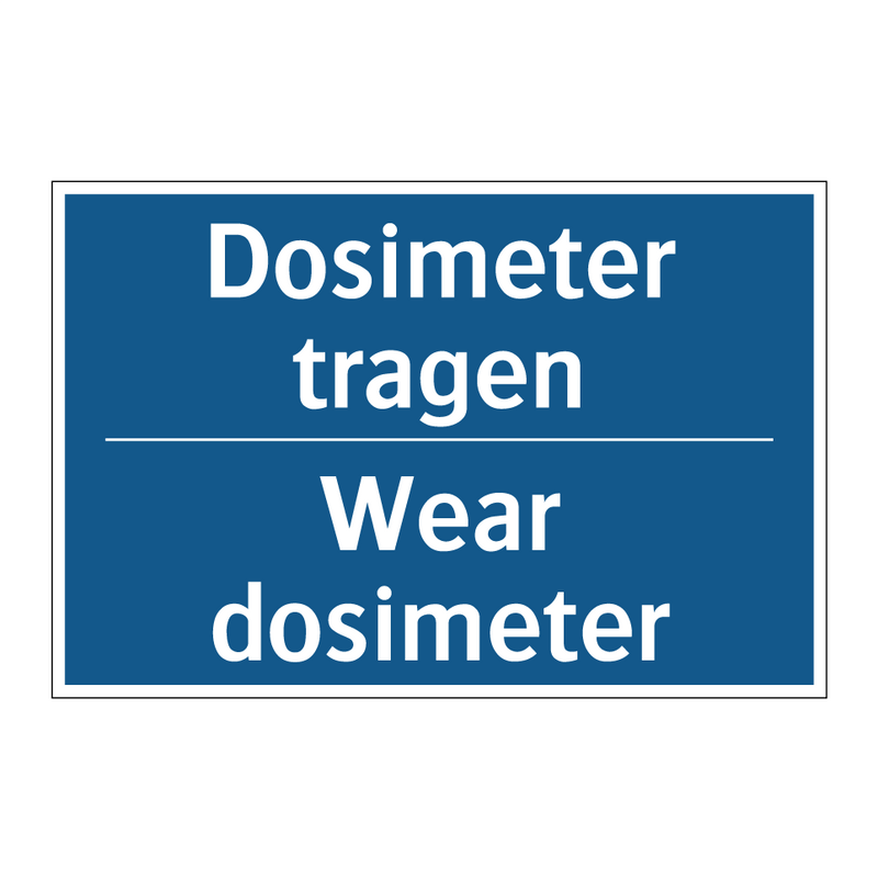 Dosimeter tragen - Wear dosimeter