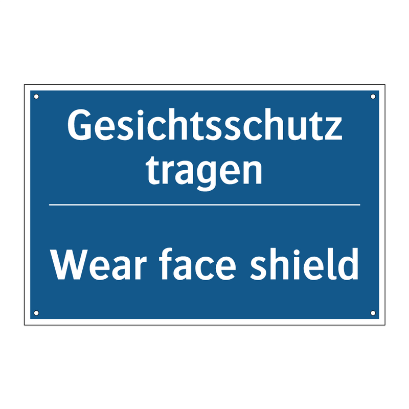 Gesichtsschutz tragen - Wear face shield