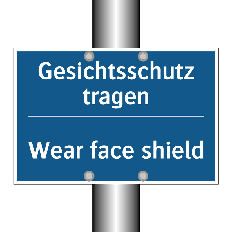 Gesichtsschutz tragen - Wear face shield