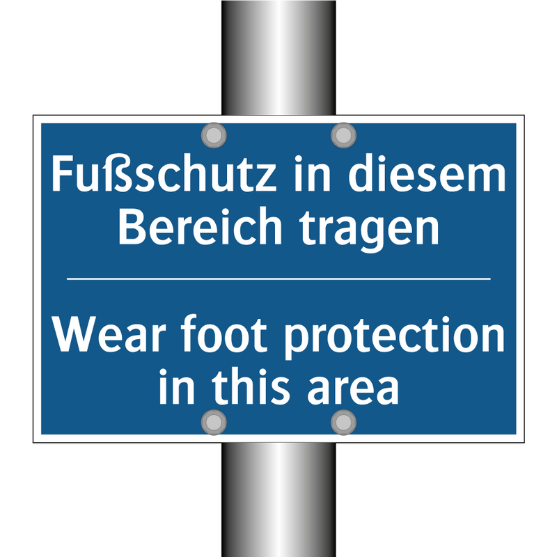 Fußschutz in diesem Bereich tragen/.../ - Wear foot protection in this area/.../