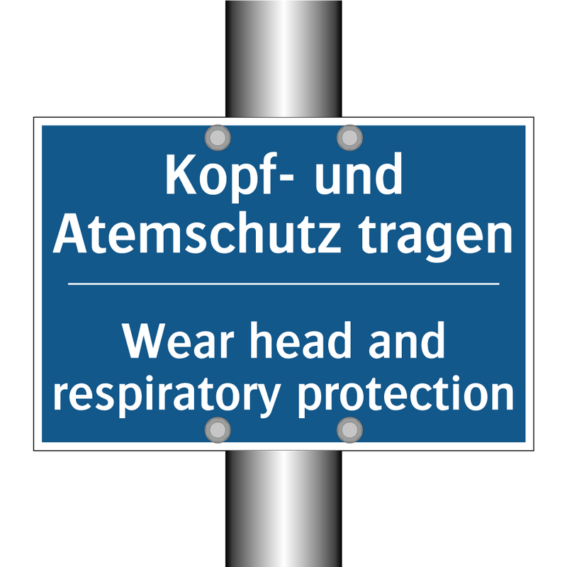 Kopf- und Atemschutz tragen - Wear head and respiratory protection/.../