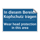 In diesem Bereich Kopfschutz tragen/.../ - Wear head protection in this area/.../