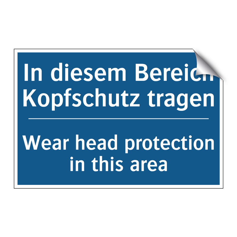 In diesem Bereich Kopfschutz tragen/.../ - Wear head protection in this area/.../