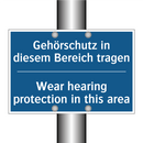 Gehörschutz in diesem Bereich /.../ - Wear hearing protection in this /.../