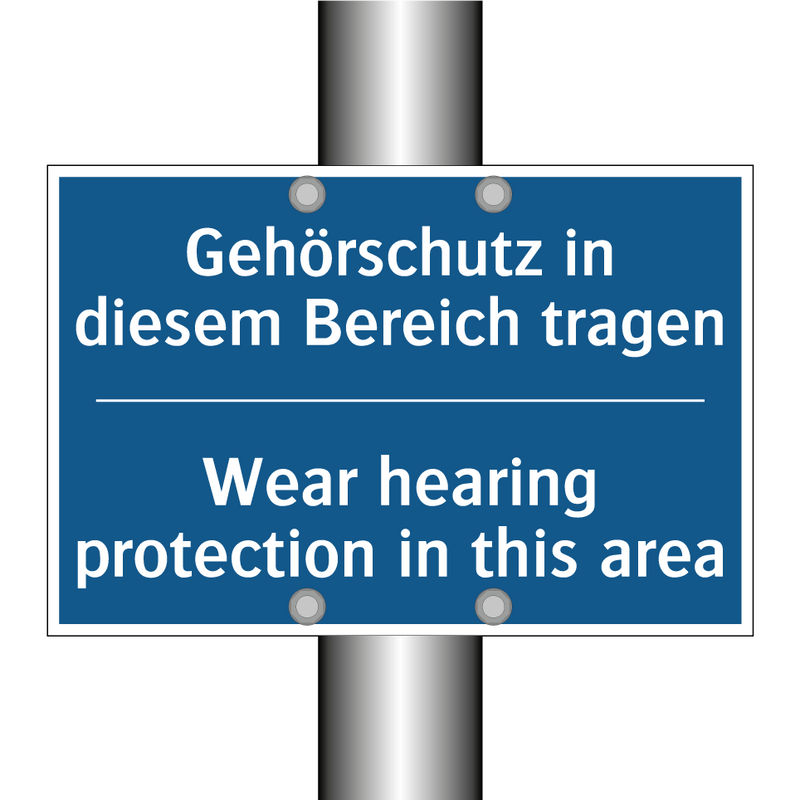 Gehörschutz in diesem Bereich /.../ - Wear hearing protection in this /.../