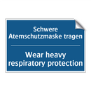 Schwere Atemschutzmaske tragen - Wear heavy respiratory protection/.../