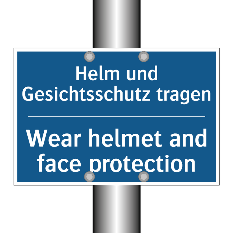 Helm und Gesichtsschutz tragen - Wear helmet and face protection/.../