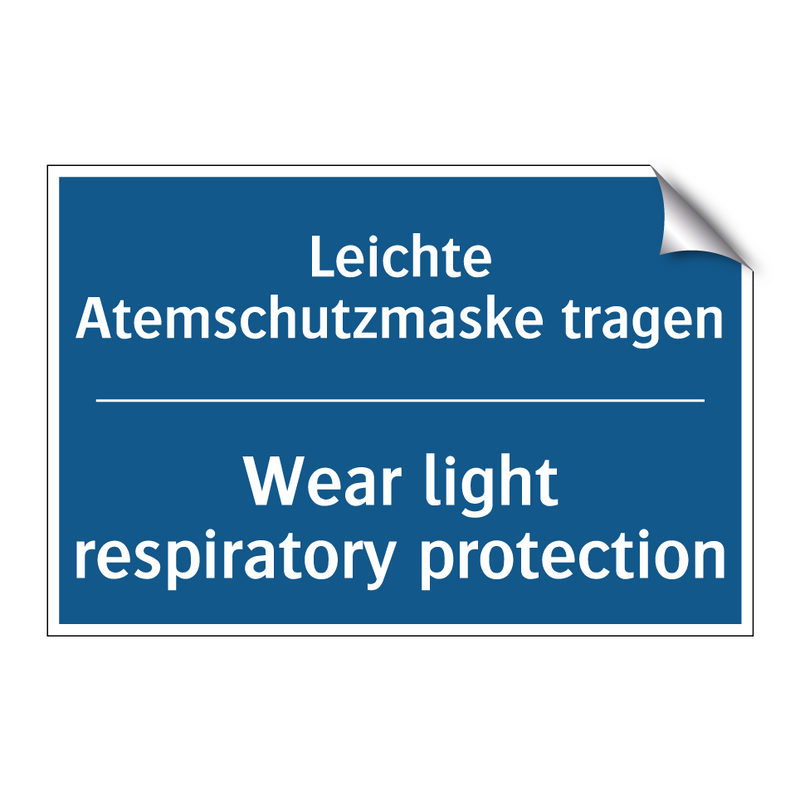 Leichte Atemschutzmaske tragen - Wear light respiratory protection/.../
