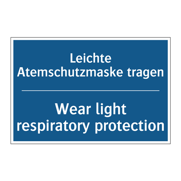 Leichte Atemschutzmaske tragen - Wear light respiratory protection/.../